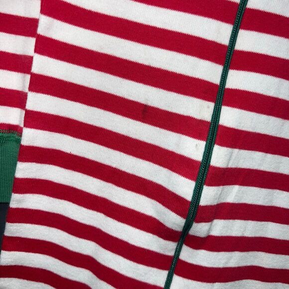 Hanna Andersson 18-24m Christmas Romper Zip Up Footless Pajamas Red White Green - Picture 5 of 7